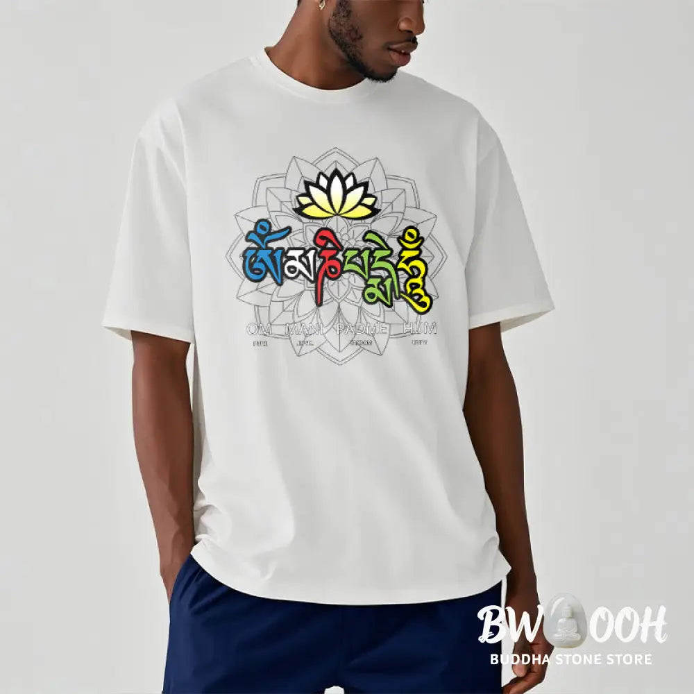 BWOOOH lotus print yoga pants - Om Mani Padme Hum Lotus Tee T-shirt