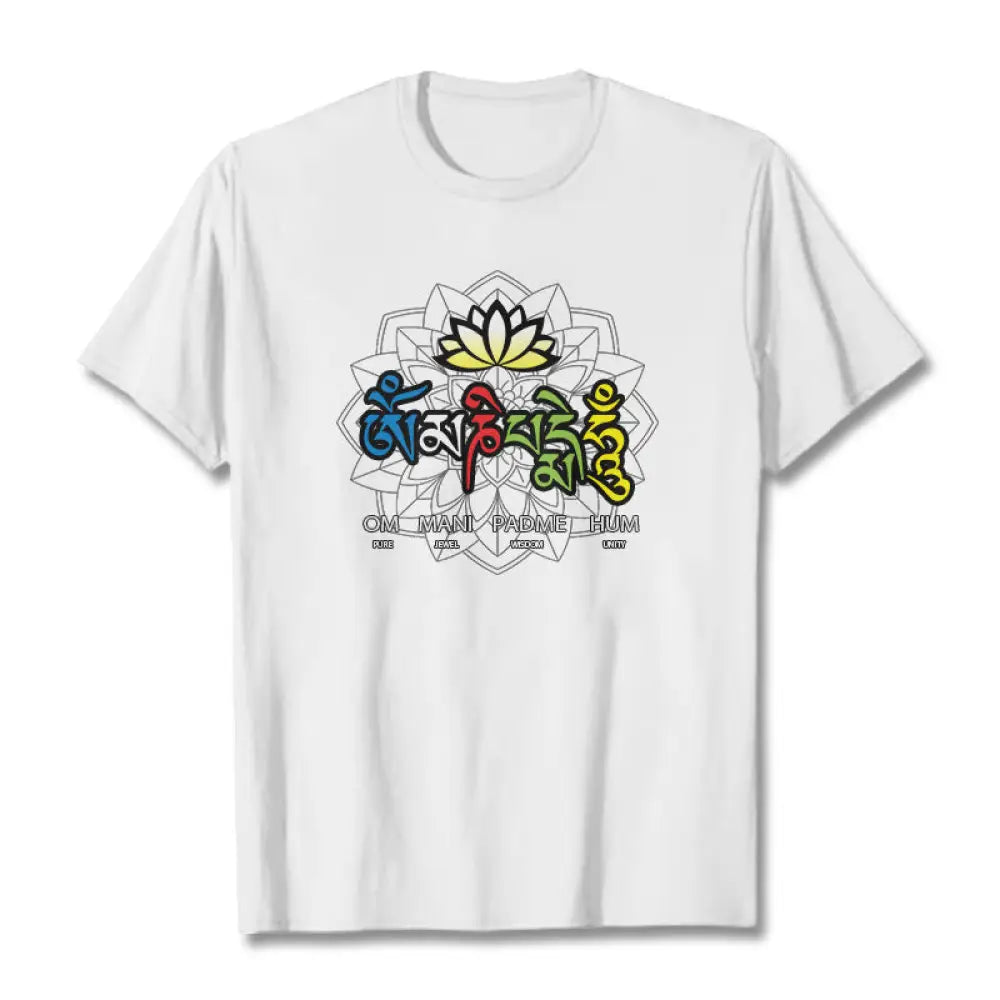 BWOOOH lotus print yoga pants - Om Mani Padme Hum Lotus Tee T-shirt