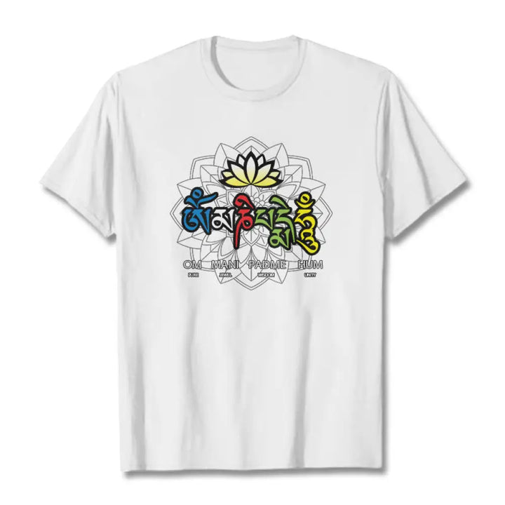 BWOOOH lotus print yoga pants - Om Mani Padme Hum Lotus Tee T-shirt