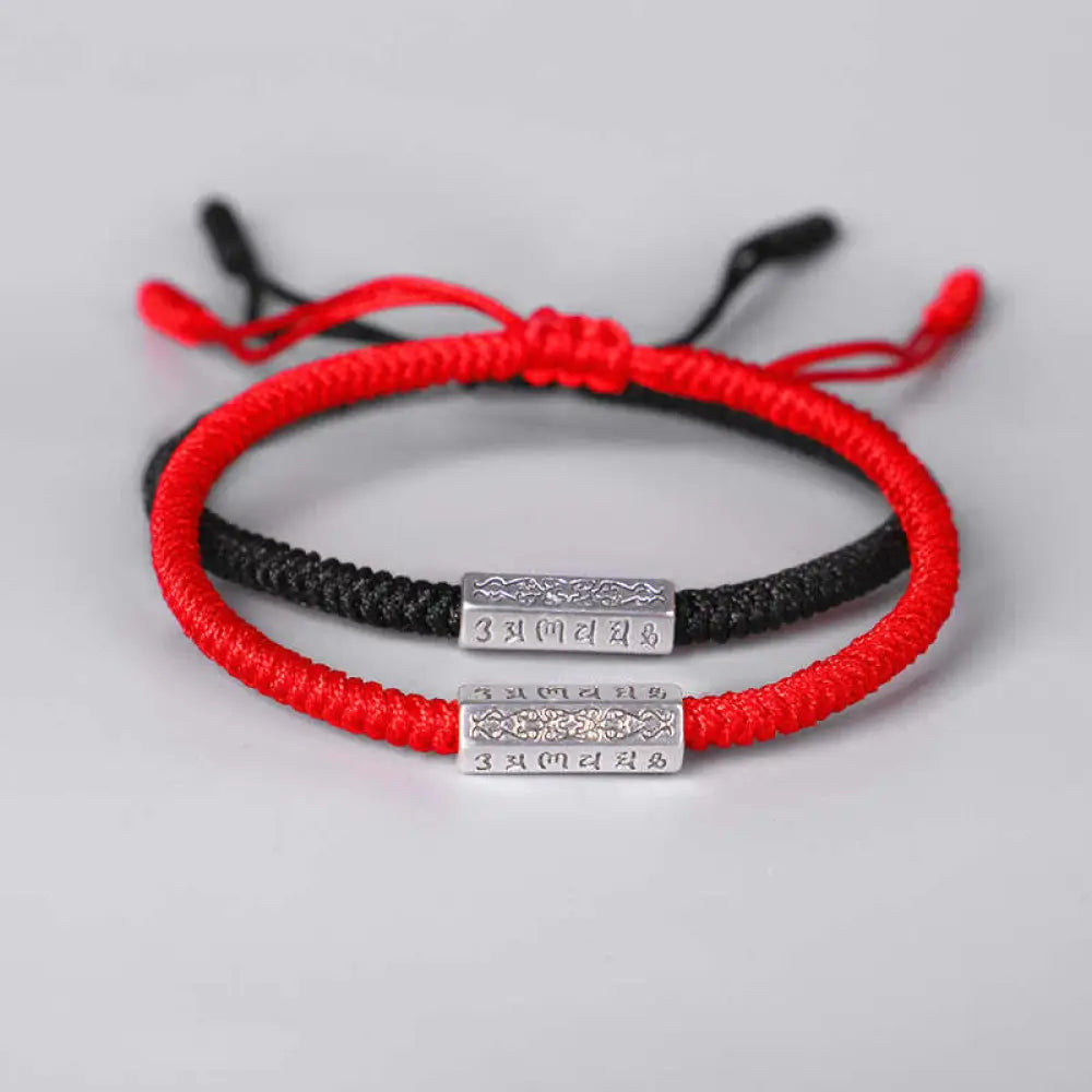 BWOOOH Om Mani Padme Hum Luck Protection Red String Bracelet - BWOOOH - Bracelet