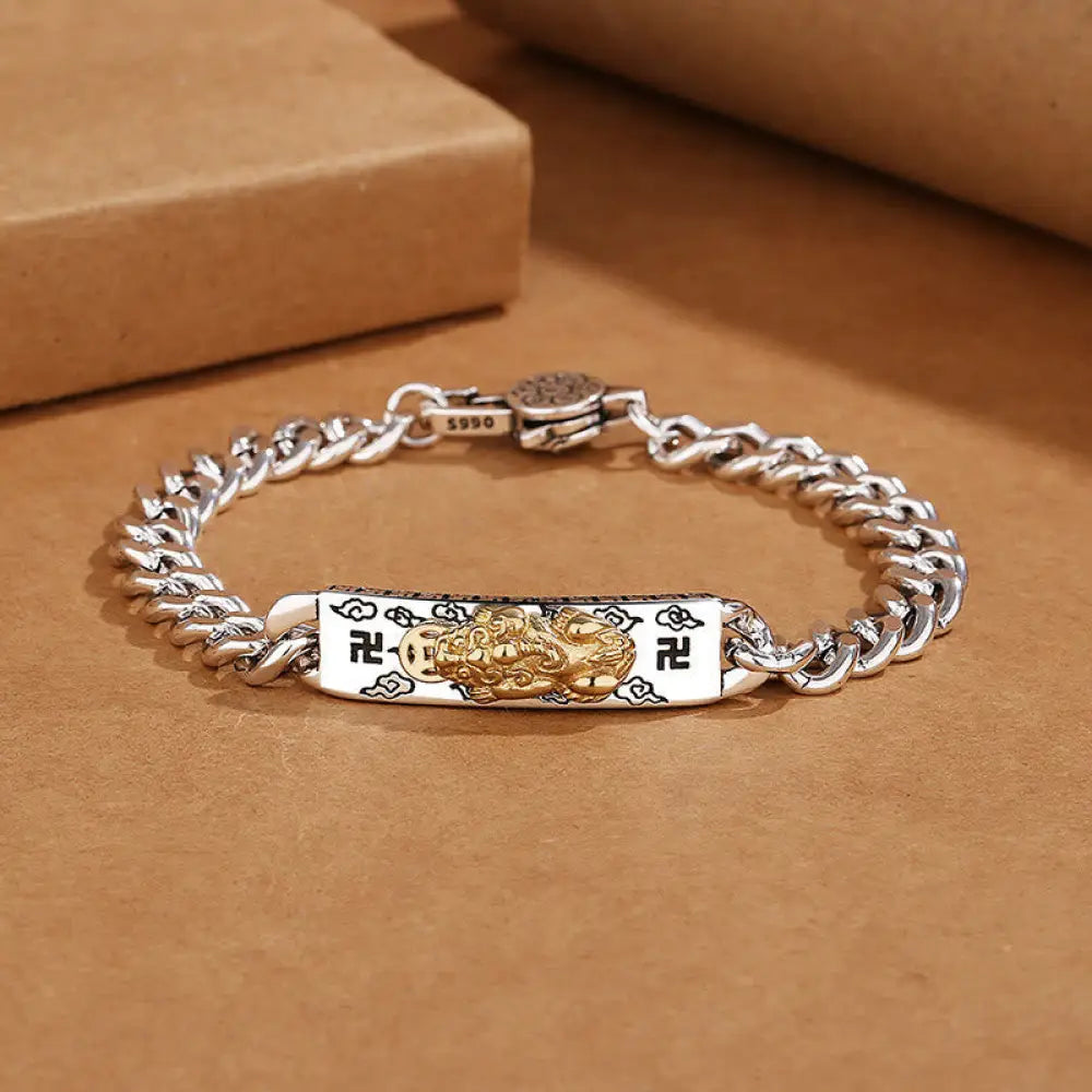 BWOOOH Om Mani Padme Hum Pixiu Swastika Spring Buckle Wisdom Bracelet - BWOOOH - 22cm fit for Wrist