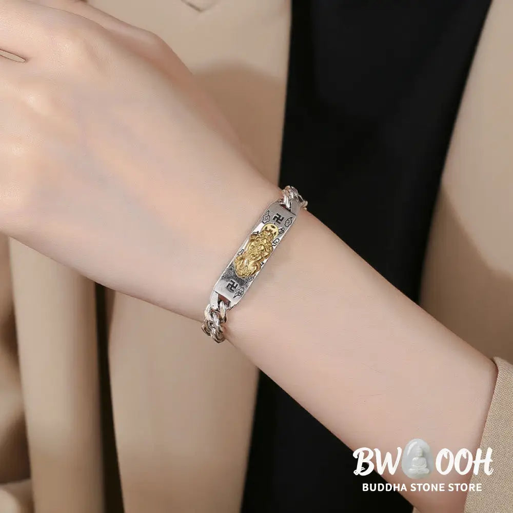 Buddha Stones Om Mani Padme Hum Pixiu Swastika Spring Buckle Wisdom Bracelet - BWOOOH - Bracelet