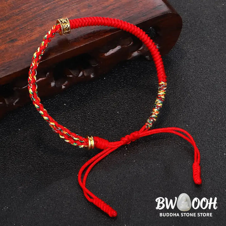 Buddha Stones Om Mani Padme Hum Protection Luck String Bracelet - BWOOOH - Bracelet
