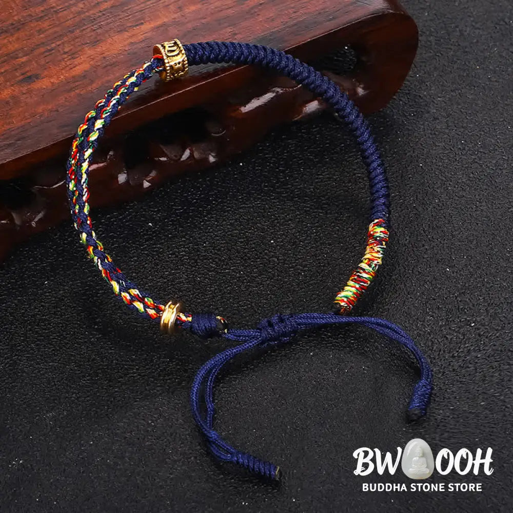 Buddha Stones Om Mani Padme Hum Protection Luck String Bracelet - BWOOOH - Bracelet