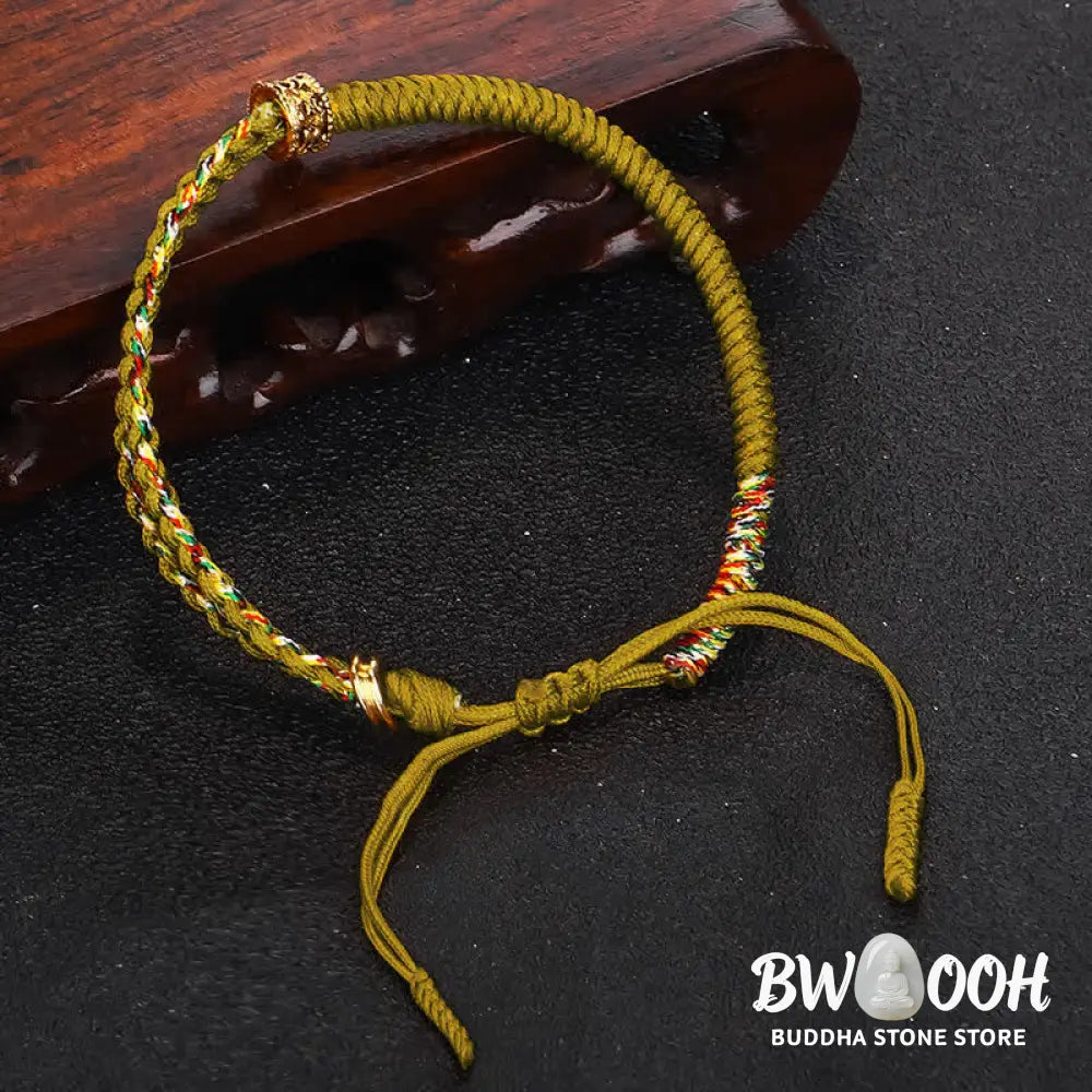 Buddha Stones Om Mani Padme Hum Protection Luck String Bracelet - BWOOOH - Bracelet