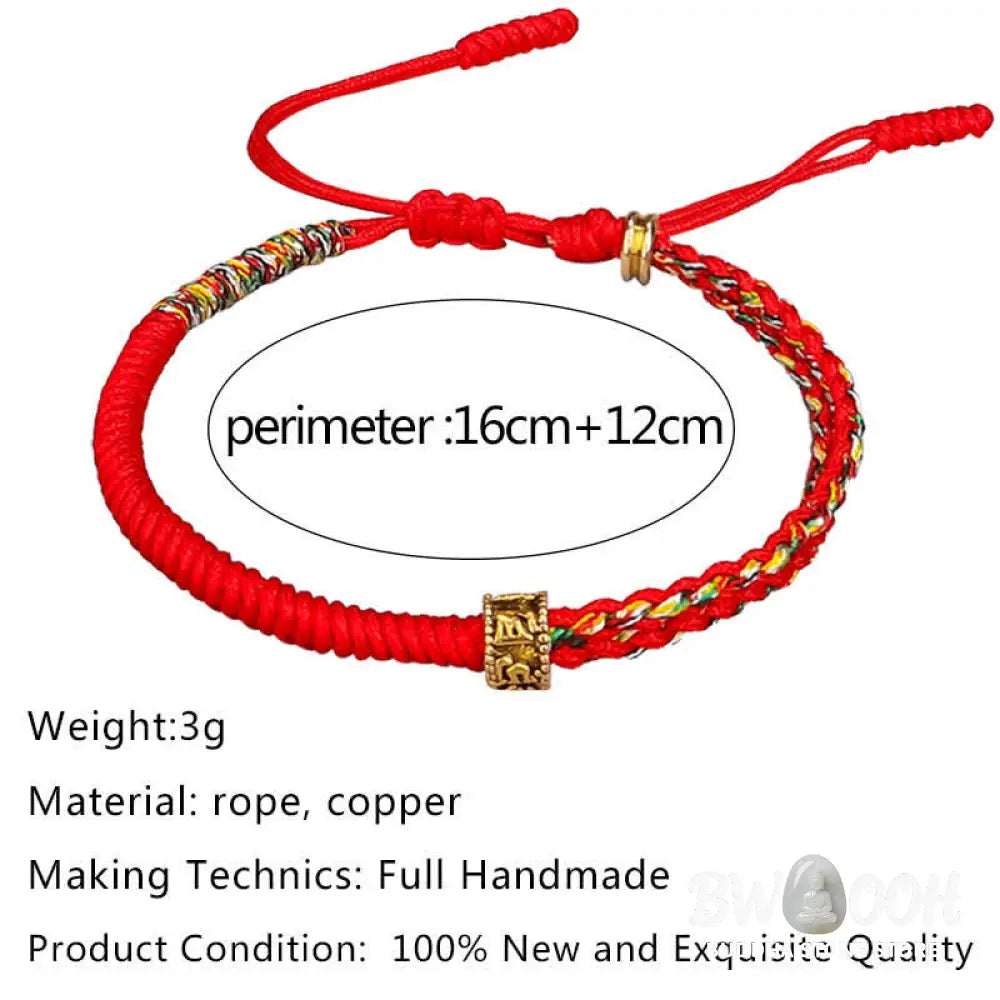 Buddha Stones Om Mani Padme Hum Protection Luck String Bracelet - BWOOOH - Bracelet