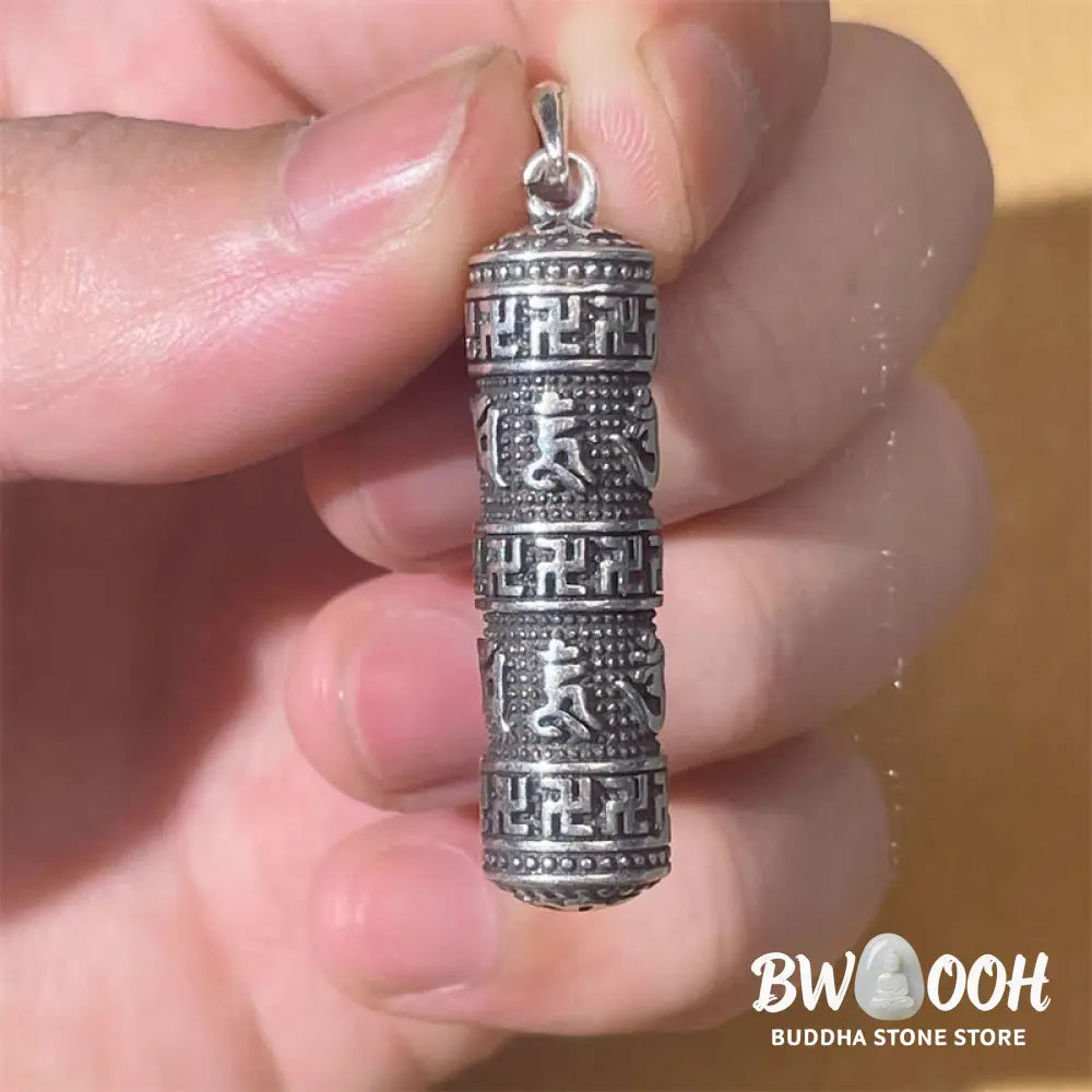 Buddha Stones Om Mani Padme Hum Swastika Twisted Chain Wisdom Necklace Pendant - BWOOOH - Six True Words Necklace