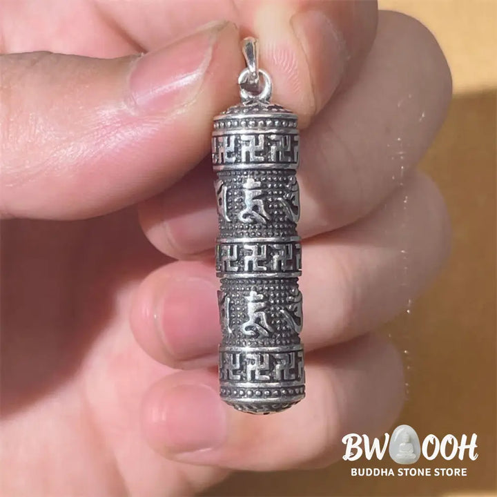 Buddha Stones Om Mani Padme Hum Swastika Twisted Chain Wisdom Necklace Pendant - BWOOOH - Six True Words Necklace