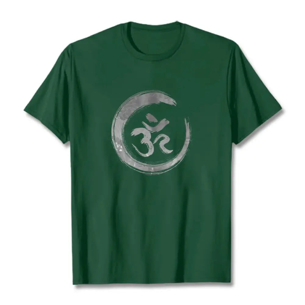 Buddha Stones OM Mantra Sanskrit Tee T-shirt - ForestGreen / S - T-Shirts