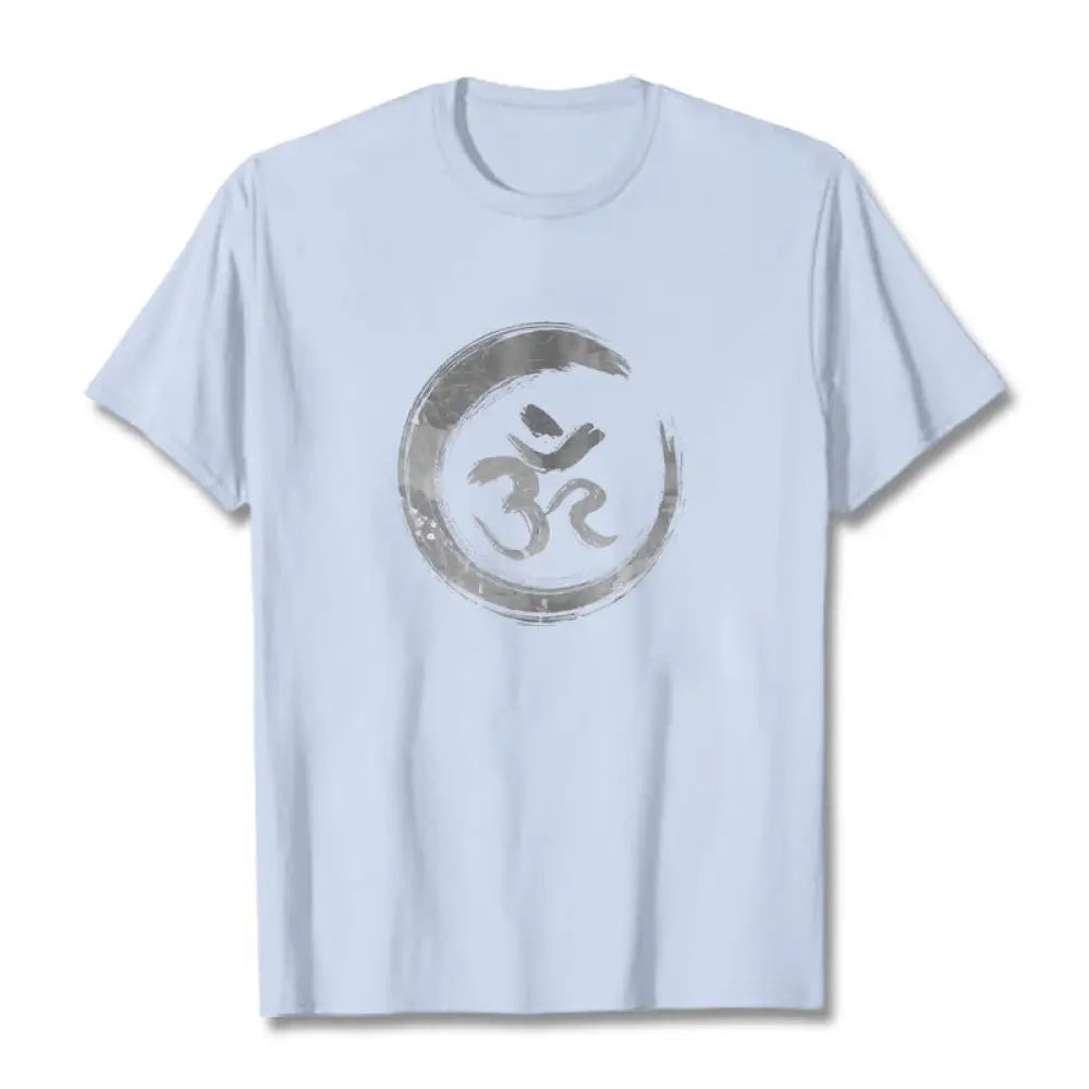 Buddha Stones OM Mantra Sanskrit Tee T-shirt - LightCyan / S - T-Shirts