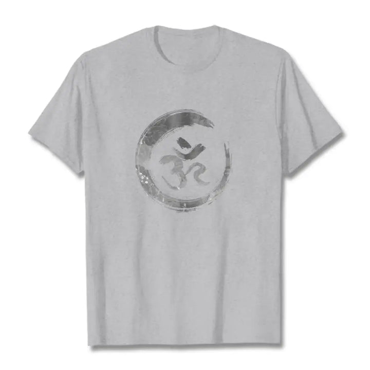 Buddha Stones OM Mantra Sanskrit Tee T-shirt - LightGrey / S - T-Shirts