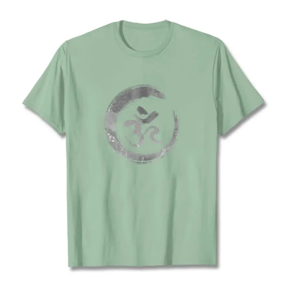 Buddha Stones OM Mantra Sanskrit Tee T-shirt - PaleGreen / S - T-Shirts
