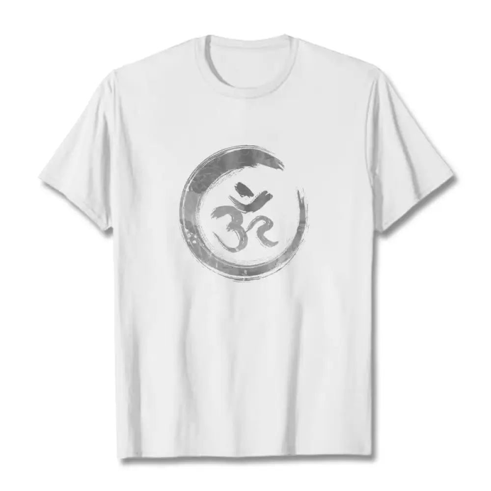 Buddha Stones OM Mantra Sanskrit Tee T-shirt - White / S - T-Shirts