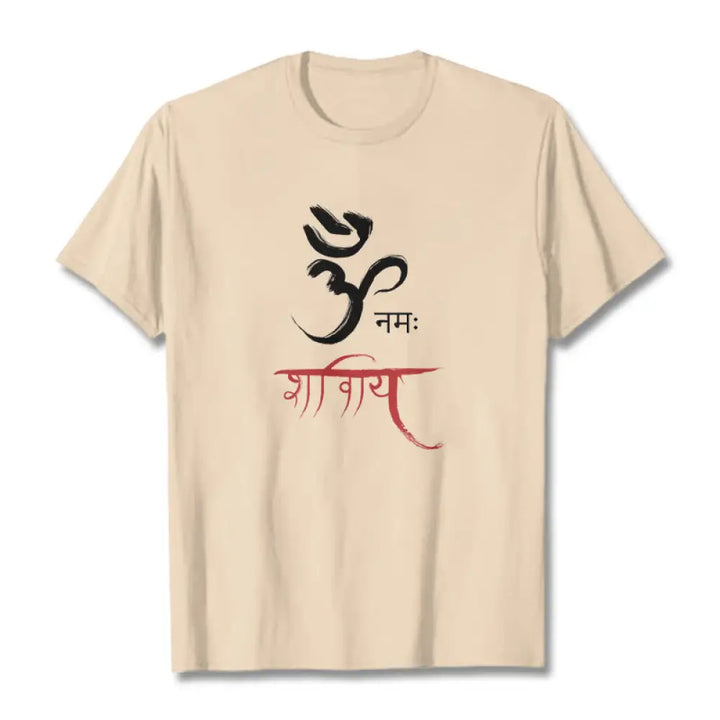 Buddha Stones OM NAMAH SHIVAYA Mantra Sanskrit Tee T-shirt - Bisque / S - T-Shirts