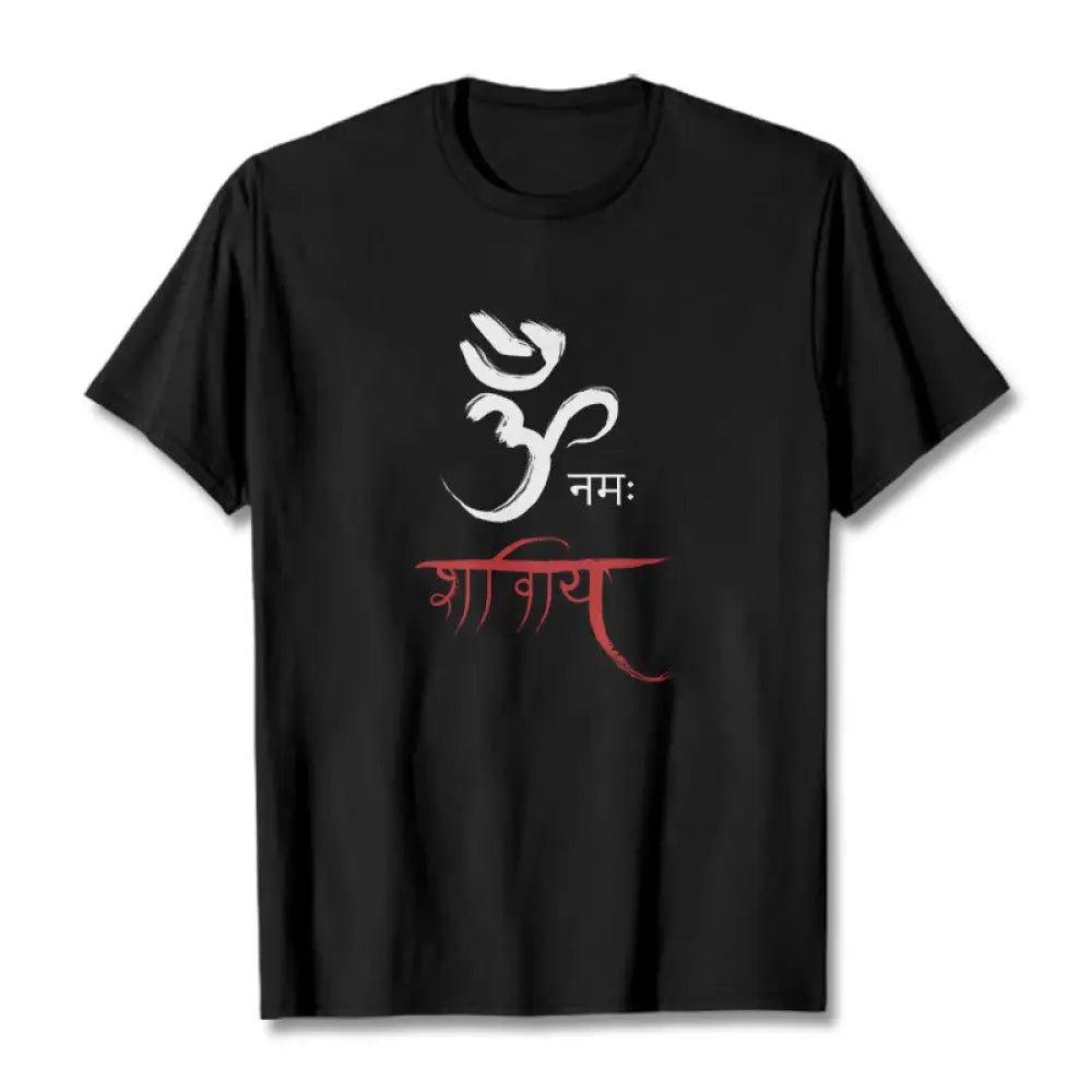 Buddha Stones OM NAMAH SHIVAYA Mantra Sanskrit Tee T-shirt - Black / S - T-Shirts