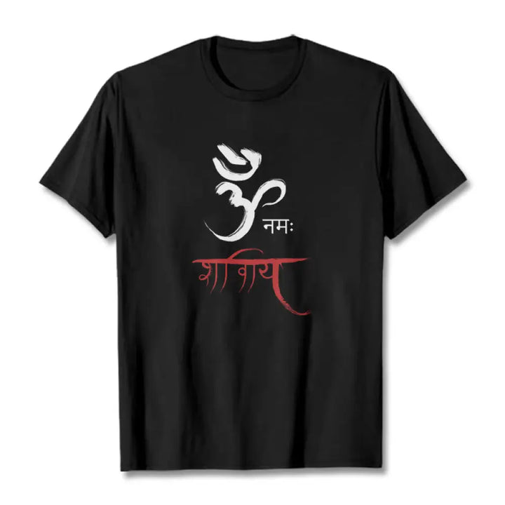 Buddha Stones OM NAMAH SHIVAYA Mantra Sanskrit Tee T-shirt - Black / S - T-Shirts
