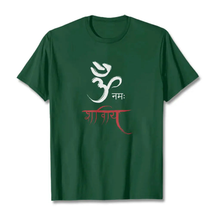 Buddha Stones OM NAMAH SHIVAYA Mantra Sanskrit Tee T-shirt - ForestGreen / S - T-Shirts