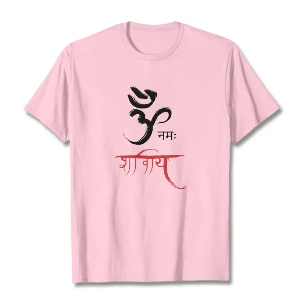 Buddha Stones OM NAMAH SHIVAYA Mantra Sanskrit Tee T-shirt - LightPink / S - T-Shirts