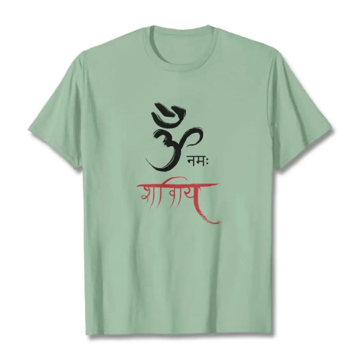 Buddha Stones OM NAMAH SHIVAYA Mantra Sanskrit Tee T-shirt - PaleGreen / S - T-Shirts