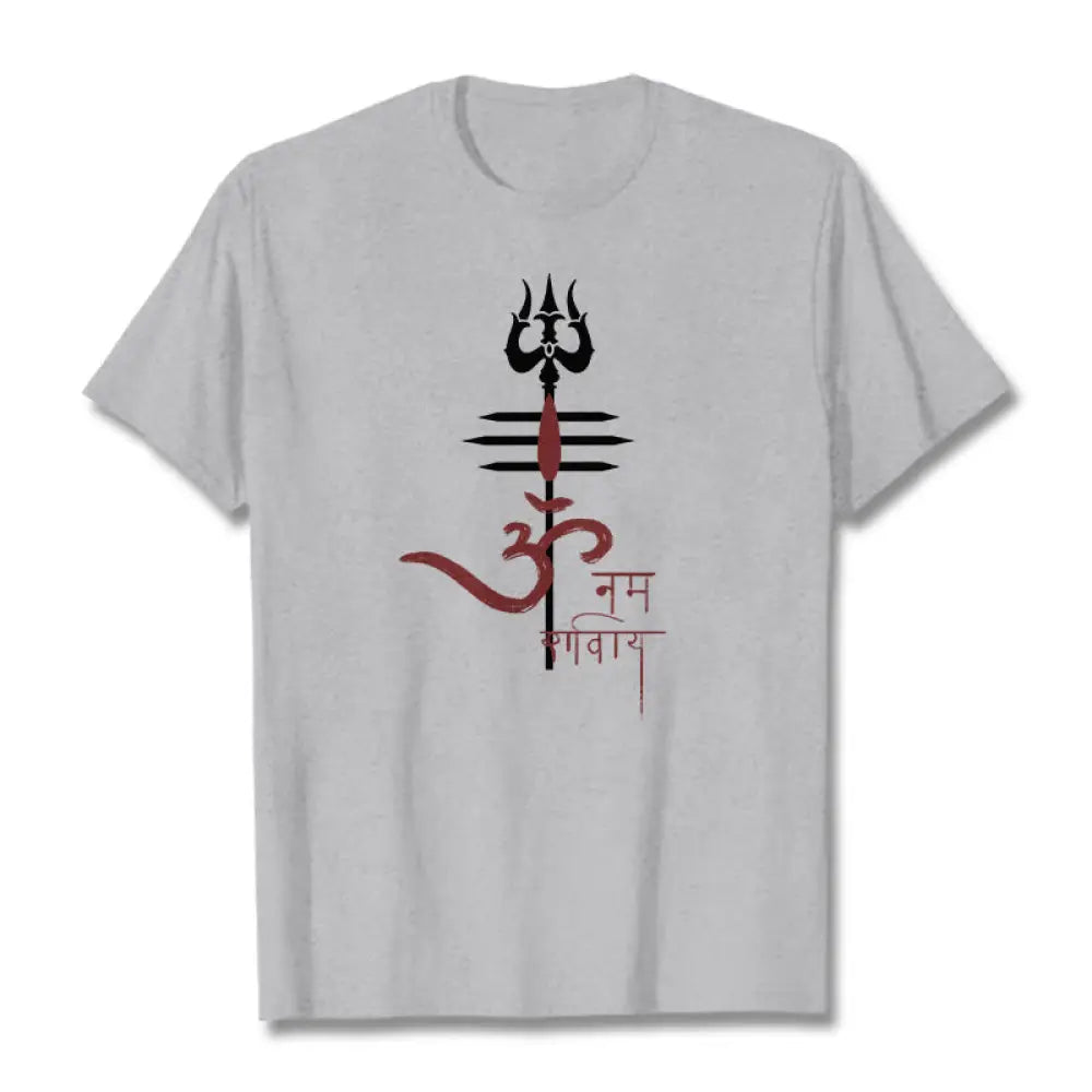 BWOOOH printed yoga pants - OM NAMAH SHIVAYA Trident Cotton Tee T-sh
