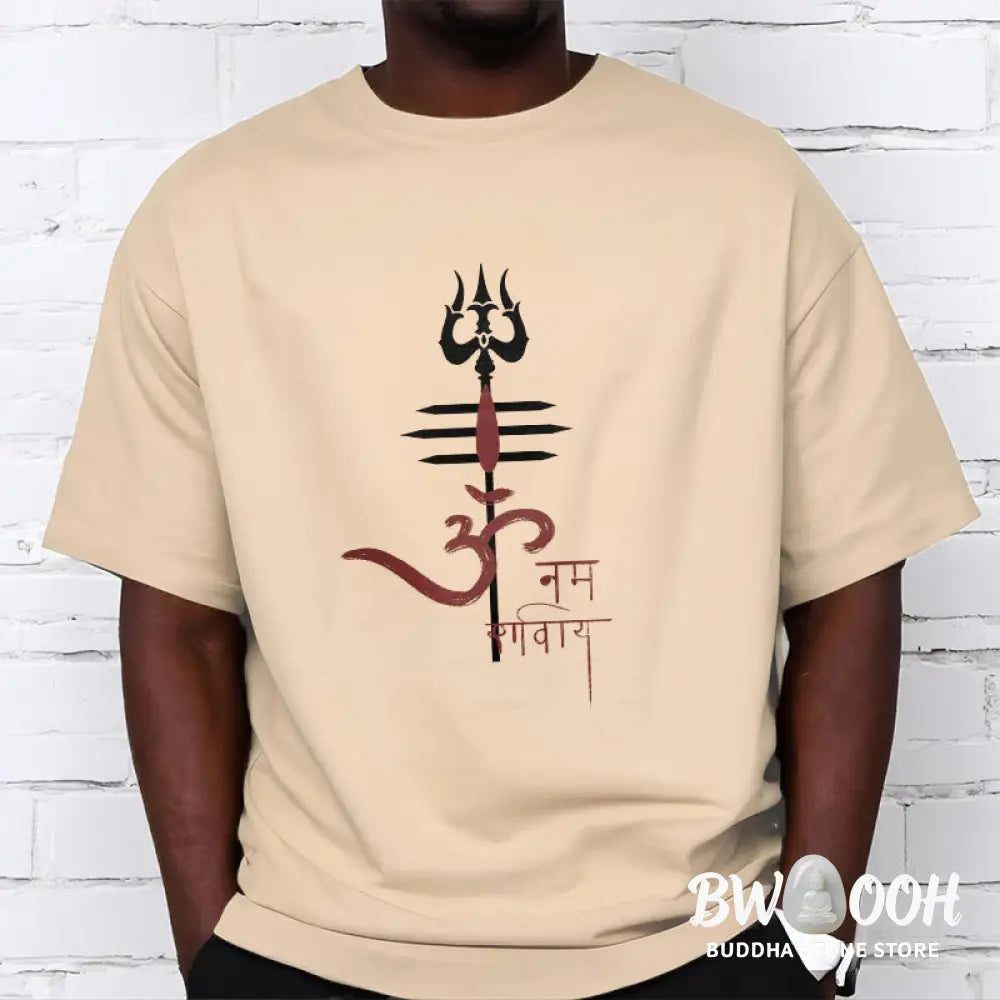 Buddha Stones OM NAMAH SHIVAYA Trident Cotton Tee T-shirt - T-Shirts