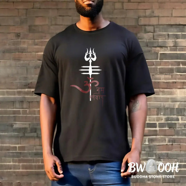 Buddha Stones OM NAMAH SHIVAYA Trident Cotton Tee T-shirt - T-Shirts