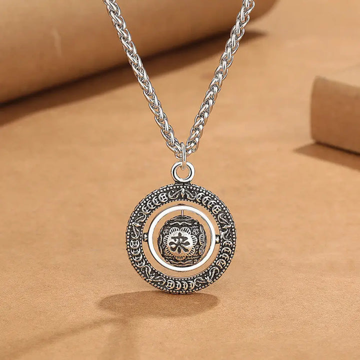 Buddha Stones One’s Luck Improves Design Pattern Copper Rotatable Necklace Pendant - BWOOOH - One’s Luck Improves
