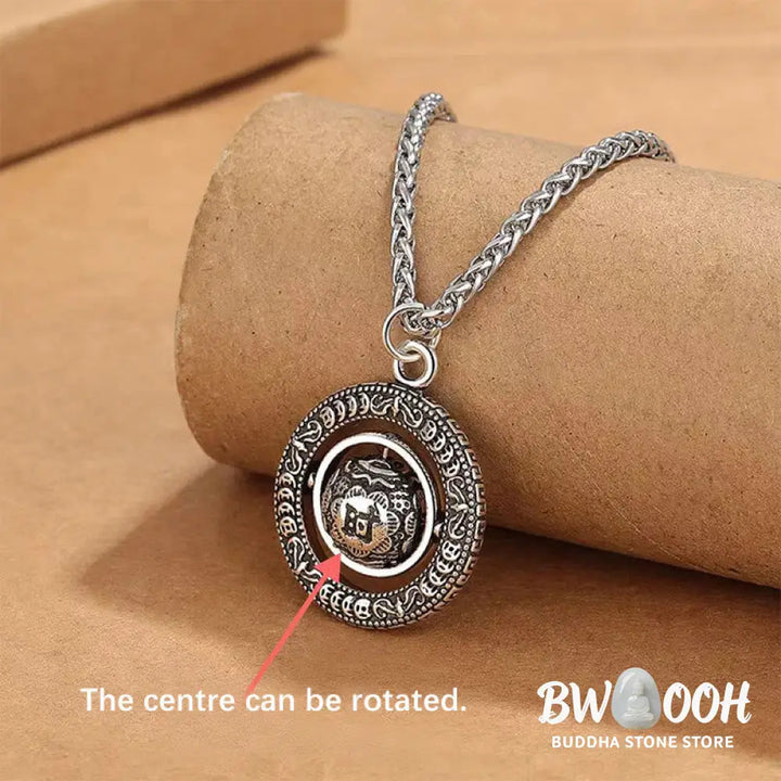 Buddha Stones One’s Luck Improves Design Pattern Copper Rotatable Necklace Pendant - BWOOOH - One’s Luck Improves