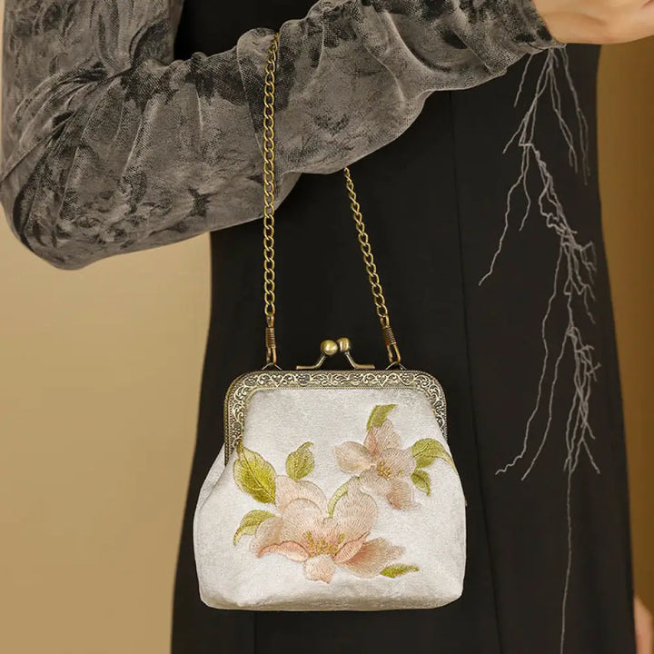 BWOOOH Orchids Oriental Cherry Butterfly Embroidery Metal