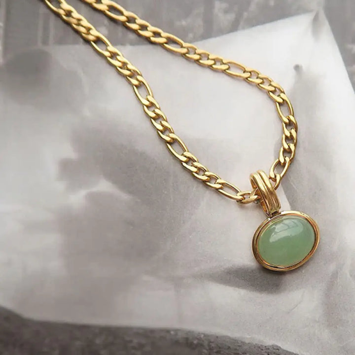 BWOOOH Oval Turquoise Strength Titanium Steel Necklace Pendant spiritual jewelry