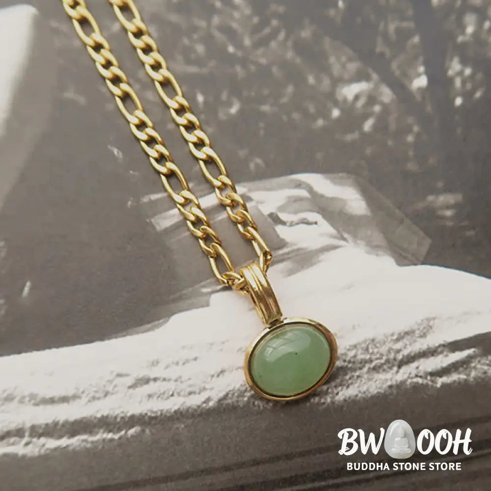 Buddha Stones Oval Turquoise Strength Titanium Steel Necklace Pendant - BWOOOH - Necklaces &amp; Pendants
