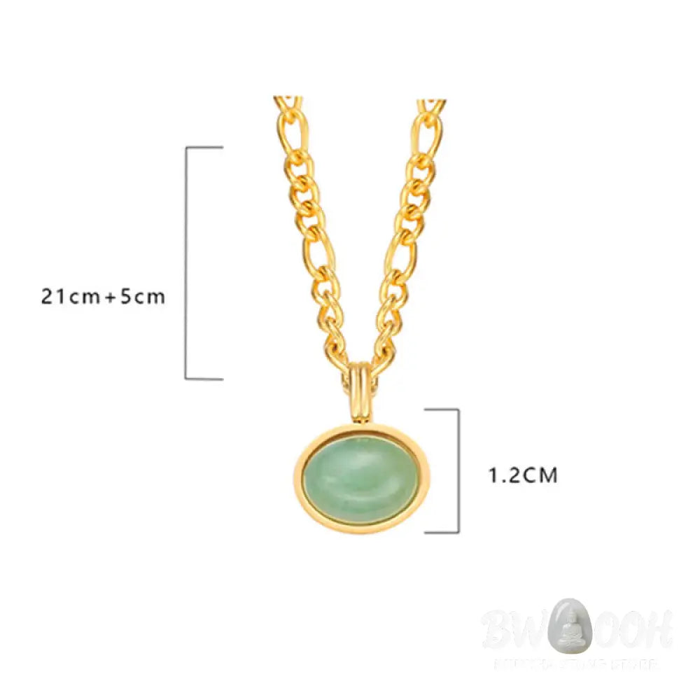 Buddha Stones Oval Turquoise Strength Titanium Steel Necklace Pendant - BWOOOH - Necklaces &amp; Pendants
