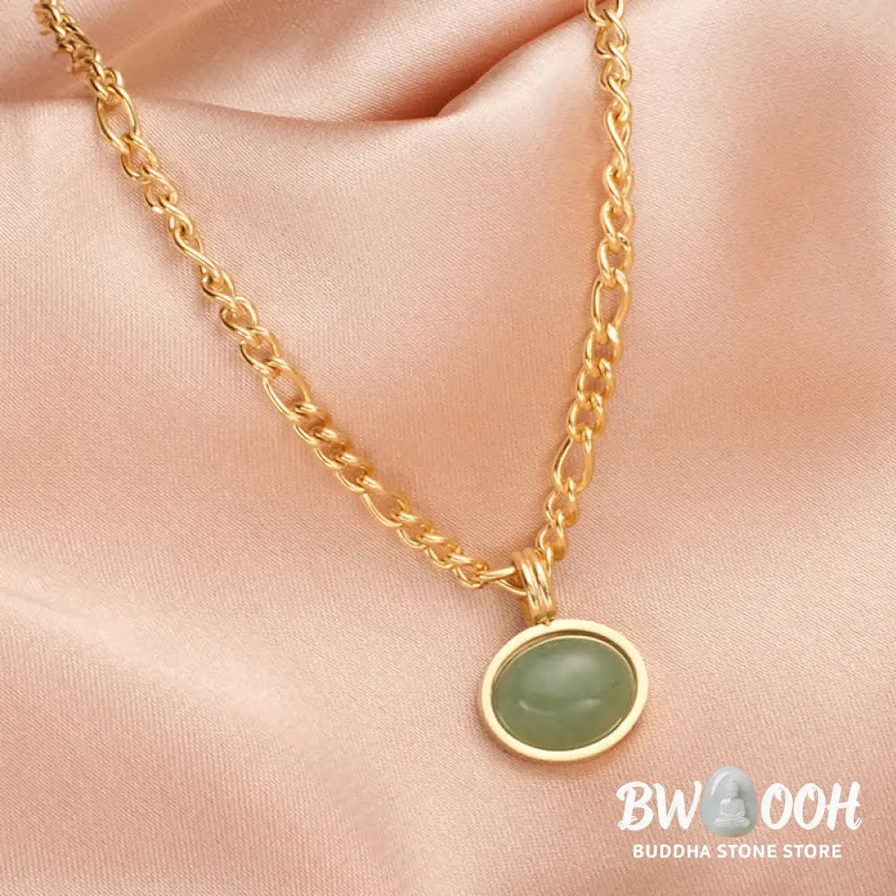 Buddha Stones Oval Turquoise Strength Titanium Steel Necklace Pendant - BWOOOH - Necklaces &amp; Pendants