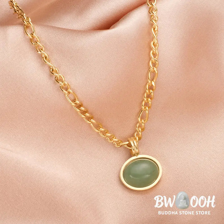 Buddha Stones Oval Turquoise Strength Titanium Steel Necklace Pendant - BWOOOH - Necklaces &amp; Pendants