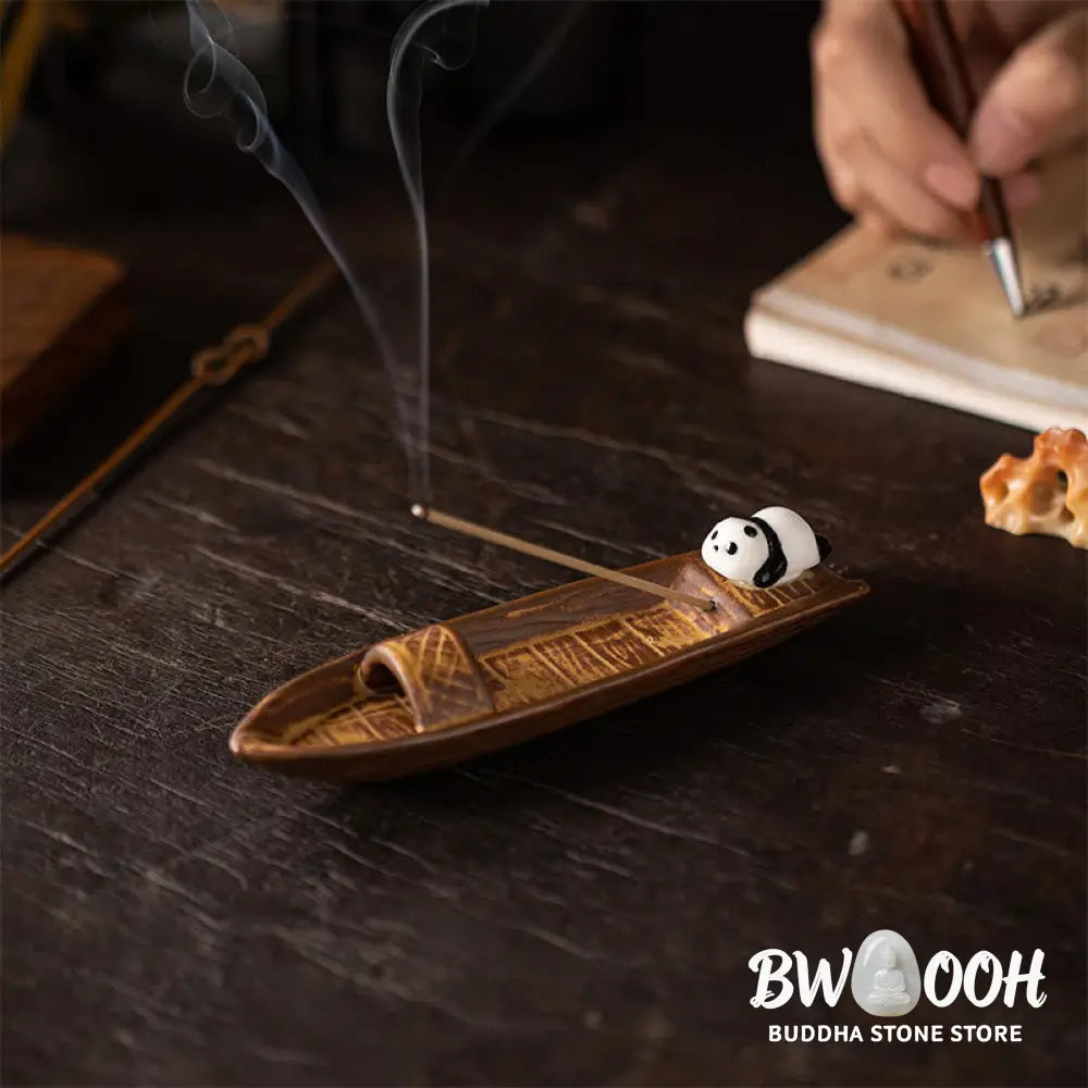 Buddha Stones Panda Home Decoration Incense Burner - Incense Burner