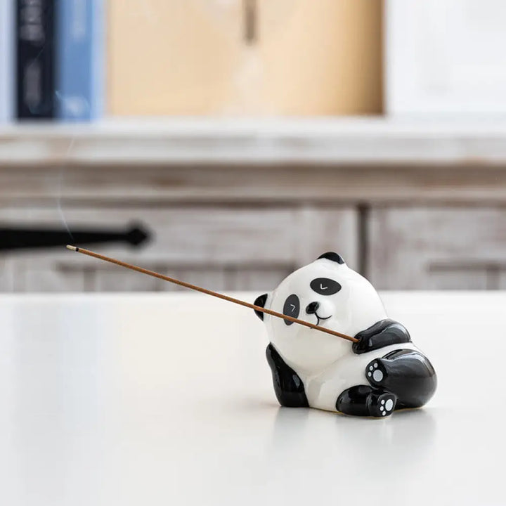 Buddha Stones Panda Shape Home Decoration Incense Burner - Panda Close Eyes(8.5*6*7 cm) - Incense Burner
