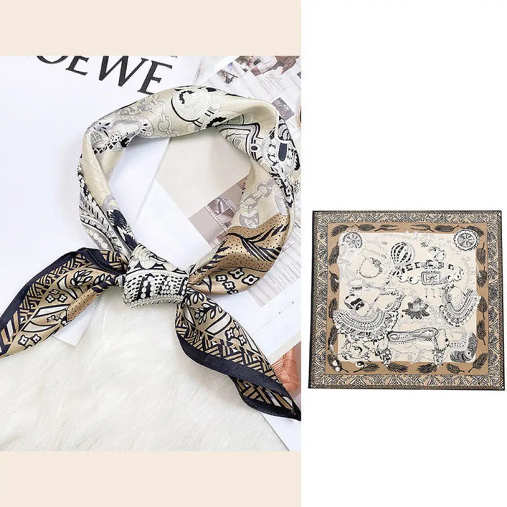 Buddha Stones Pastoral Scene Hot Air Balloon Spring Blossom 100% Mulberry Silk Neck Hair Scarf - Tropical Balloons