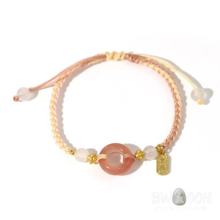 Buddha Stones Peace And Joy Agate Peace Buckle Auspicious Handmade Braided Bracelet - BWOOOH - Bracelet