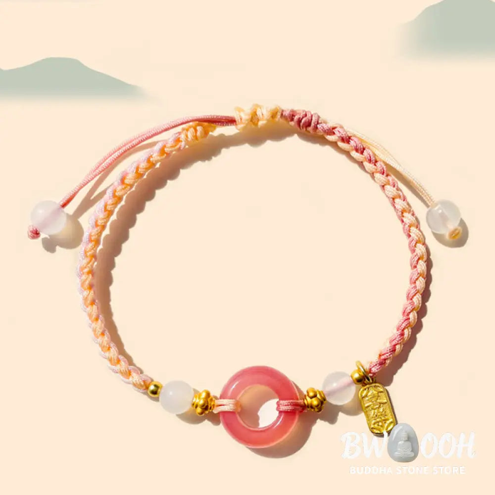 Buddha Stones Peace And Joy Agate Peace Buckle Auspicious Handmade Braided Bracelet - BWOOOH - Bracelet