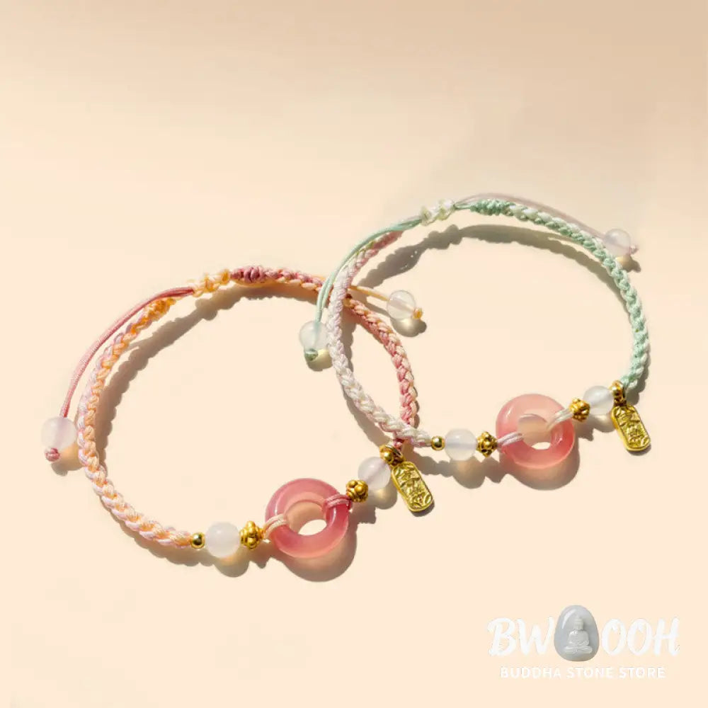 Buddha Stones Peace And Joy Agate Peace Buckle Auspicious Handmade Braided Bracelet - BWOOOH - Bracelet