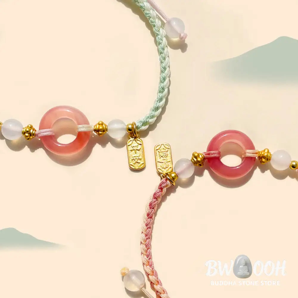 Buddha Stones Peace And Joy Agate Peace Buckle Auspicious Handmade Braided Bracelet - BWOOOH - Bracelet