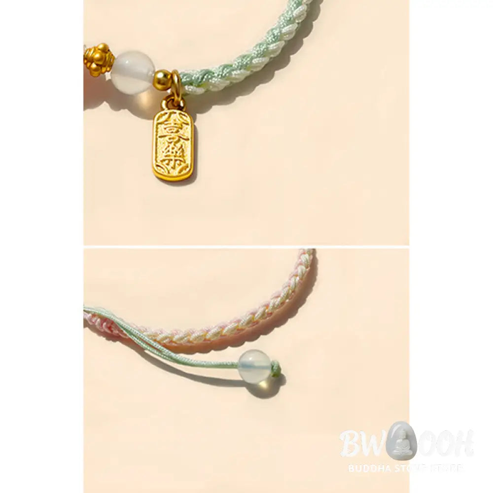 Buddha Stones Peace And Joy Agate Peace Buckle Auspicious Handmade Braided Bracelet - BWOOOH - Bracelet