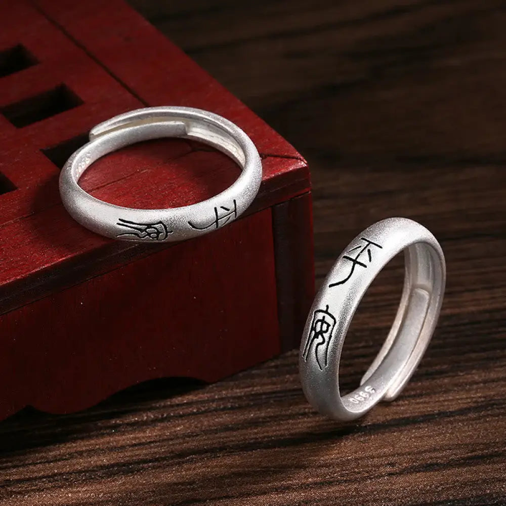 Buddha Stones Peace And Joy Copper Luck Wealth Ring - BWOOOH - 4mm / Peace - Ring