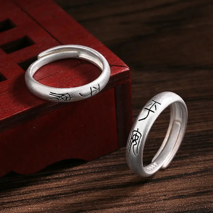 Buddha Stones Peace And Joy Copper Luck Wealth Ring - BWOOOH - 4mm / Peace - Ring