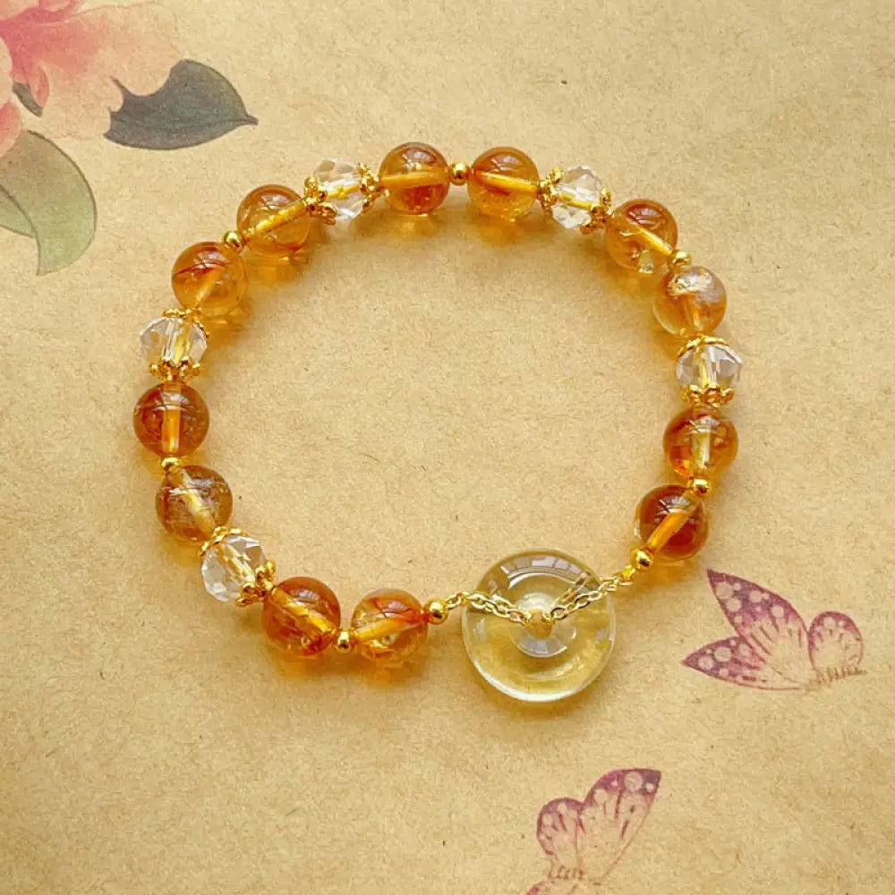 BWOOOH Peace Buckle Citrine Crystal Prosperity Bracelet - BWOOOH - Citrine(Wrist Circumference 14-16cm)