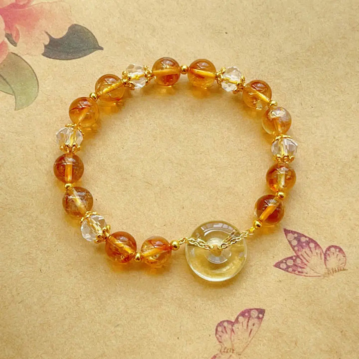 BWOOOH Peace Buckle Citrine Crystal Prosperity Bracelet - BWOOOH - Citrine(Wrist Circumference 14-16cm)