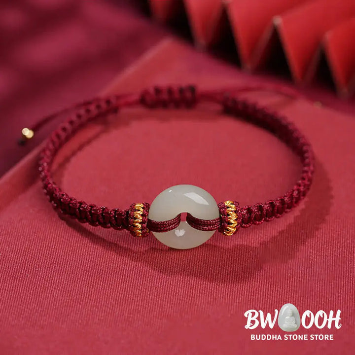 Buddha Stones Peace Buckle Jade Abundance Braided Bracelet - BWOOOH - Bracelet