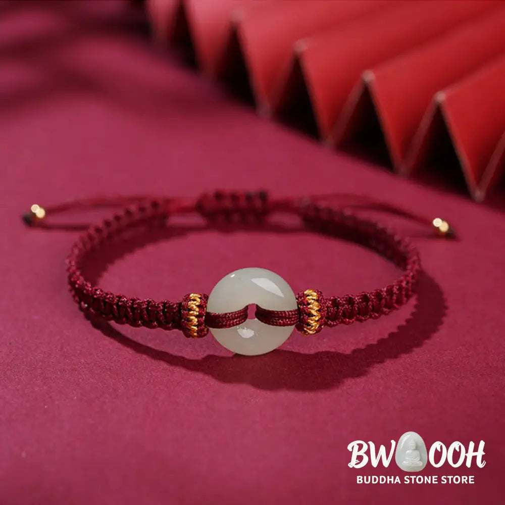 Buddha Stones Peace Buckle Jade Abundance Braided Bracelet - BWOOOH - Bracelet