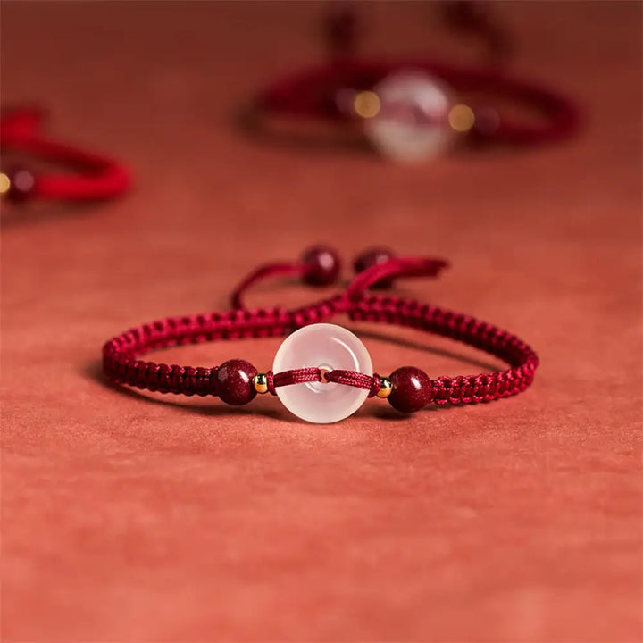 BWOOOH Peace Buckle White Agate Flat Knot Diamond Knot Re