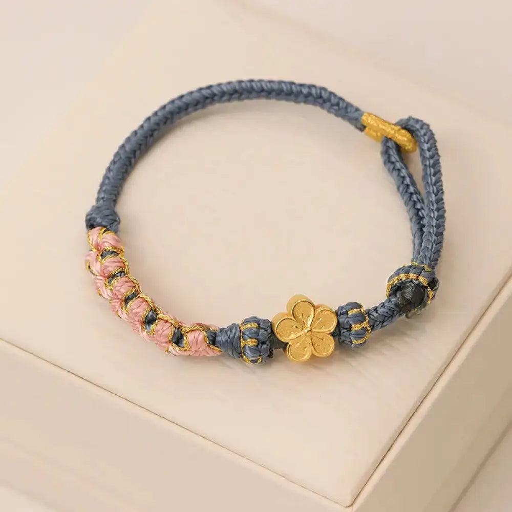 BWOOOH Peach Blossom Design Wealth String Bracelet - Peach Blossom - Bracelet
